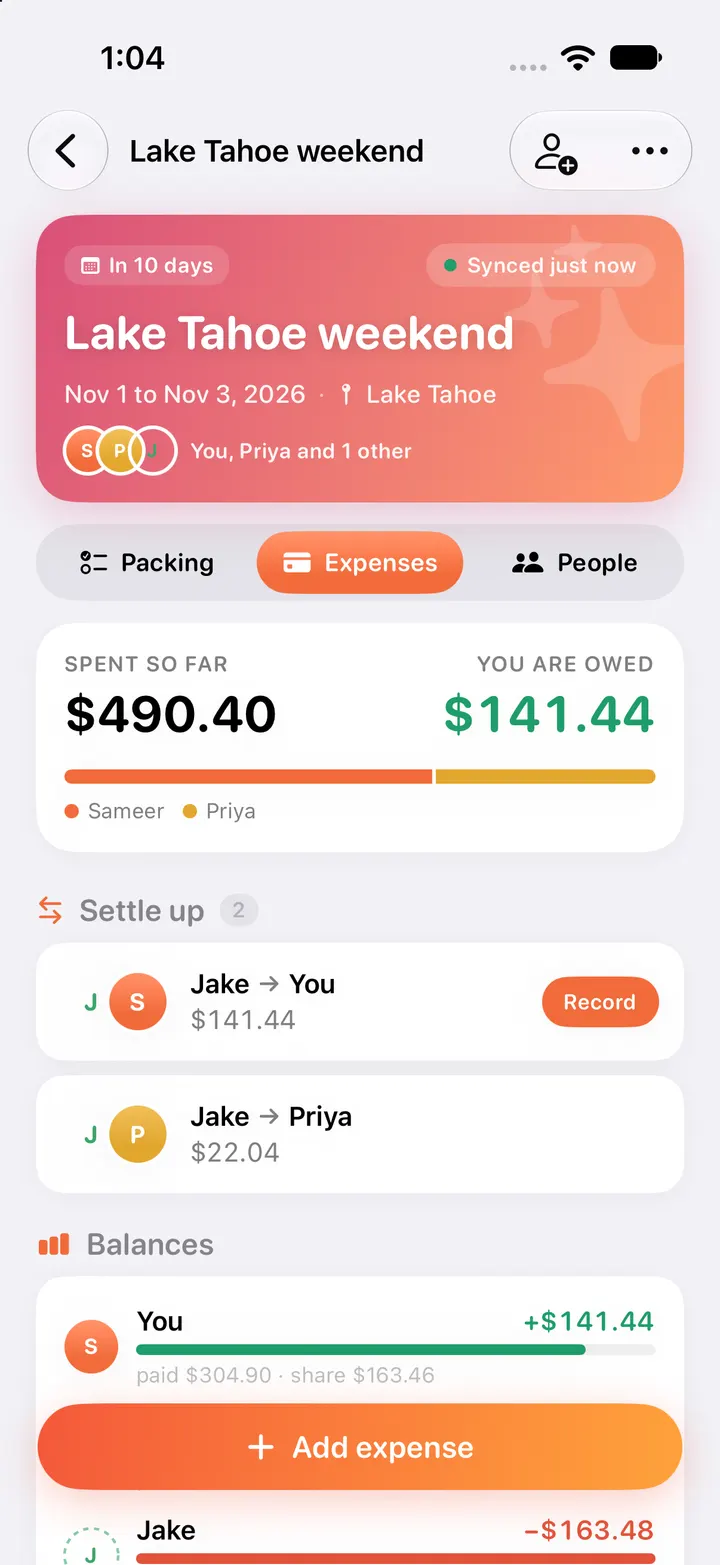Split with whoever it was for. The pay screen on iPhone.